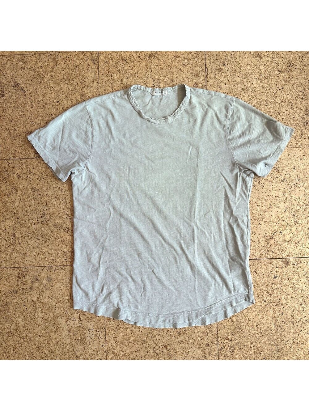 Buck Mason Slub Curved Hem T-Shirt Men's Medium Sage Green Cotton BM11001.102 US